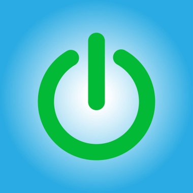 Güç işareti simgesi. Düz tasarım stili.  