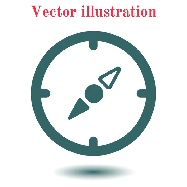 Ilustração Vetorial Ícone Bússola Redonda — Vetor de Stock