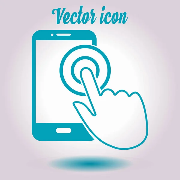 Pantalla Táctil Icono Signo Teléfono Inteligente Mano Símbolo Puntero Estilo — Vector de stock