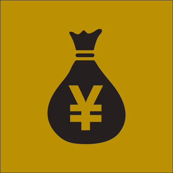 Icono Bolsa Dinero Yen Jpy Símbolo Burbuja Discurso Moneda Estilo — Vector de stock