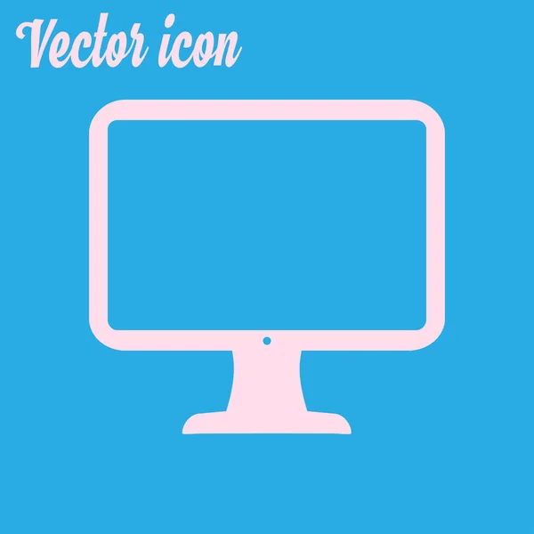 Ícone Sinal Exibição Computador Símbolo Monitor Estilo Design Plano — Vetor de Stock