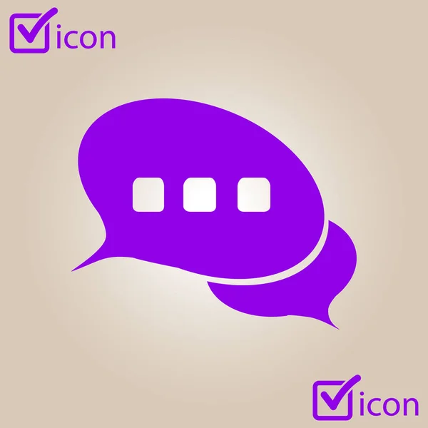 Chat Icon Badge Piatto Discussione Dialogo Carattere Corrispondenza — Vettoriale Stock