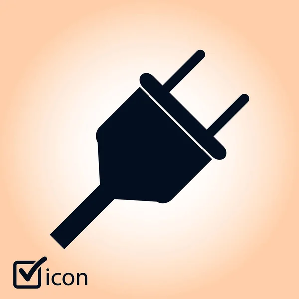 Vector Electrical Plug Web Flat Icon — Stock Vector