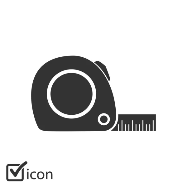 Tape Measure Icon Roulette Construction Simbol — Stock Vector