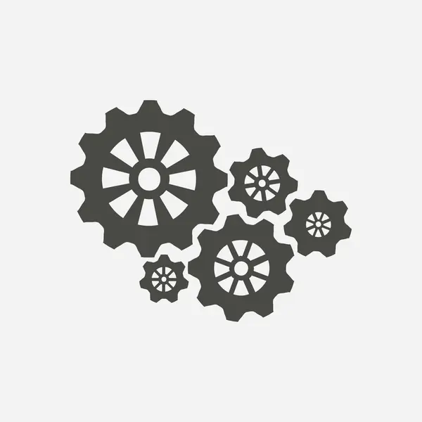 Icon Gears Flat Style — Stock Vector