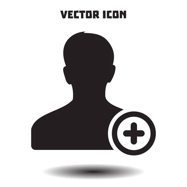 Agregar Icono Signo Usuario Añadir Símbolo Amigo — Vector de stock