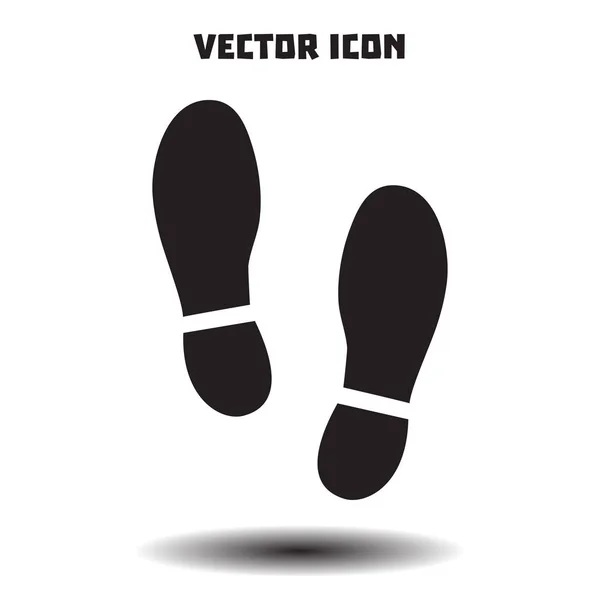 Black Imprint Soles Shoes Icon Flat Design Style — Stock Vector