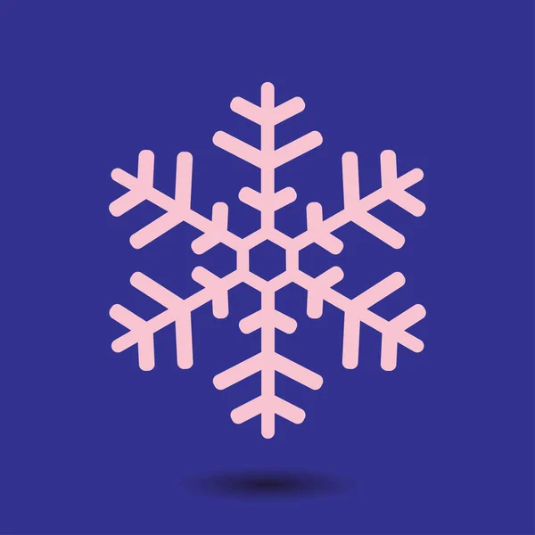 Sneeuwvlok Pictogram Nieuwjaar Decoratie — Stockvector