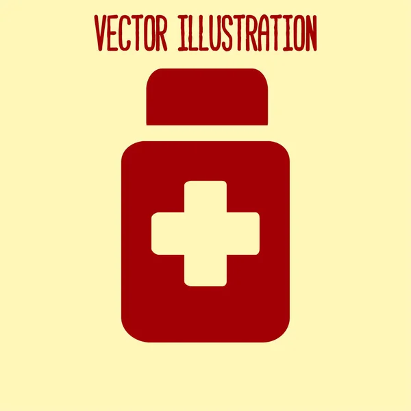 Значок Лекарствами Упакуйте Таблетки Плоский Стиль Дизайна Векторная Eps — стоковый вектор