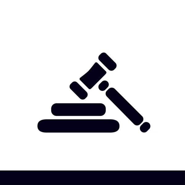 Δημοπρασία Σφυρί Σύμβολο Εικονίδιο Σφυρί Δικαστή Δίκαιο Επίπεδη Σχεδίαση Στυλ — Διανυσματικό Αρχείο