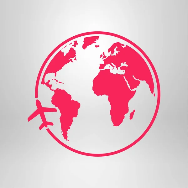 Repülőgép Ikon Utazás Utazás Világ Körül — Stock Vector