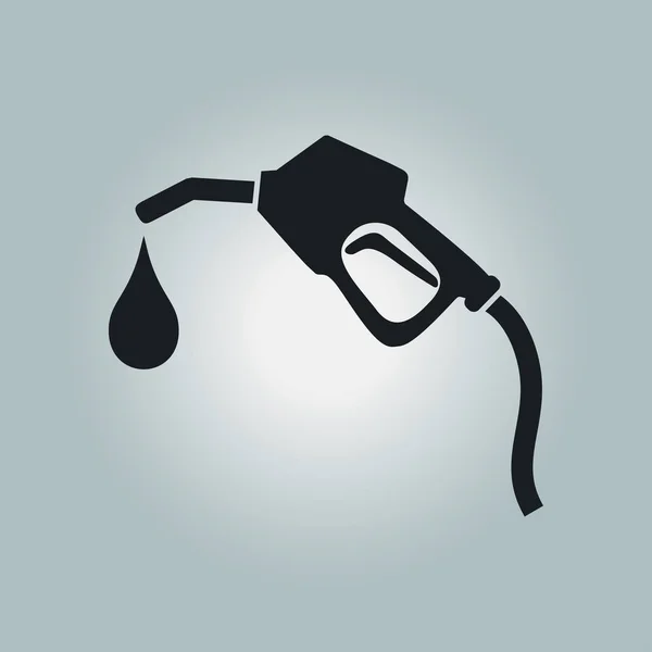 Benzine Pomp Mondstuk Teken Gas Station Pictogram Platte Ontwerpstijl — Stockvector