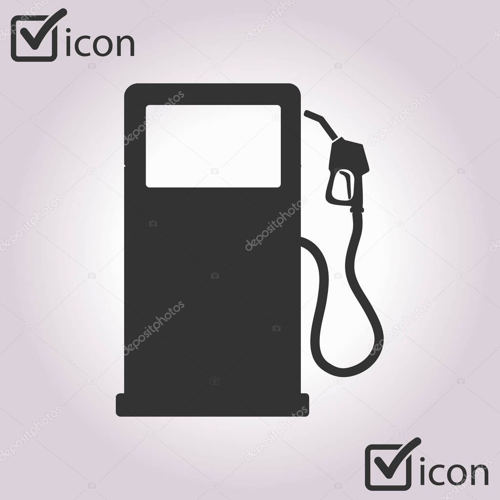 Gasoline pump nozzle sign.Gas station icon. Flat design style.