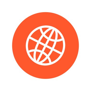 Küre simgesi. Düz tasarım.