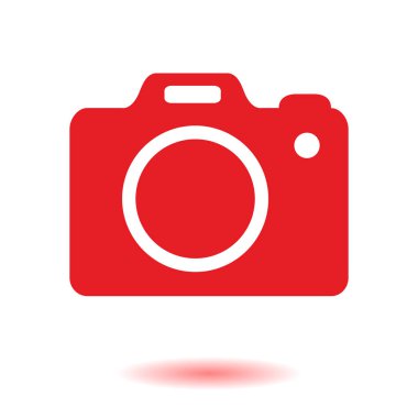Fotoğraf makinesi simgesi. DSLR kamera simgesi. Dijital kamera. Düz tasarım biçimi. 