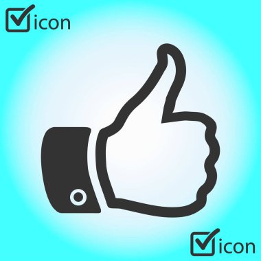 Simge gibi. El parmak tabela. Sembol başparmak. Düz tasarım stili. 