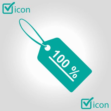 Satılık Etiketler simgesi. Düz tasarım stili. Rozet etiketi, bir fiyat etiketi, indirim