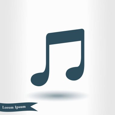 Müzik Not simgesi. Müzik simgesi. Düz tasarım stili.