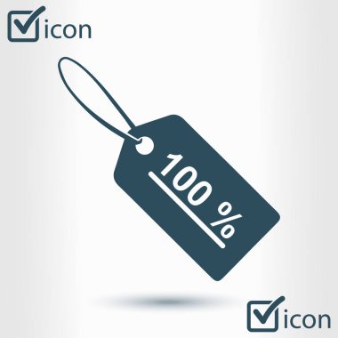 Satılık Etiketler simgesi. Düz tasarım stili. Rozet etiketi, bir fiyat etiketi, indirim