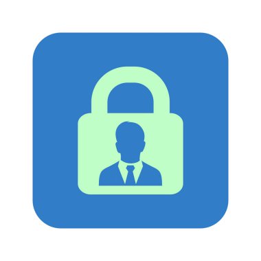 Kullanıcı oturum açma kimlik doğrulama simgesi. Düz tasarım stili. Vektör Eps10.