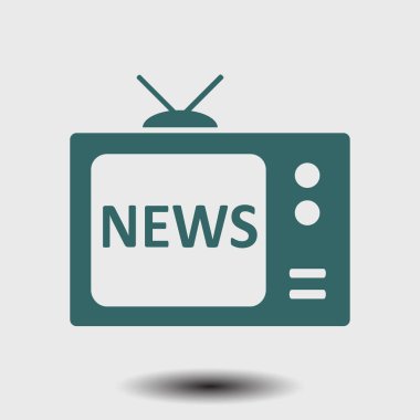TV haber muhabiri. Düz tasarım stili. Vektör Eps 10. 