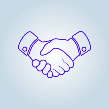 El sıkışma işareti simgesi. Başarılı iş sembolü. Düz tasarım stili.