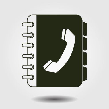 Telefon Rehberi düz simgesi. Düz tasarım stili.