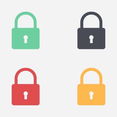 Kilit simgesi. Düz tasarım tarzı. Vektör EPS10.