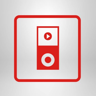 taşınabilir kitle iletişim araçları oyuncu simgesi. düz tasarım stili. vektör eps 10.