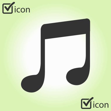 Müzik Not simgesi. Müzik simgesi. Düz tasarım stili.