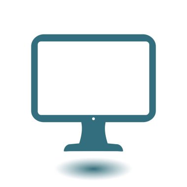 bilgisayar ekran işareti simgesi. Monitör simgesi. Düz tasarım stili.