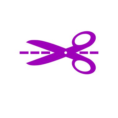 Makas ile kesme hatları simgesi.