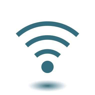 WiFi sembolü. Vektör kablosuz ağ kutsal kişilerin resmi. Düz tasarım