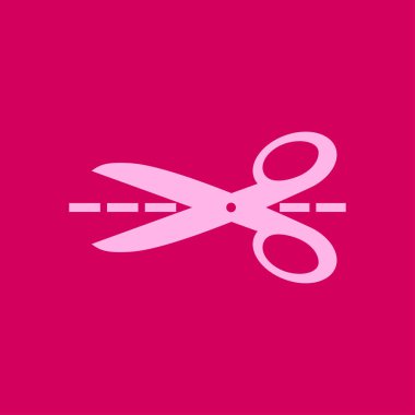 Makas ile kesme hatları simgesi.