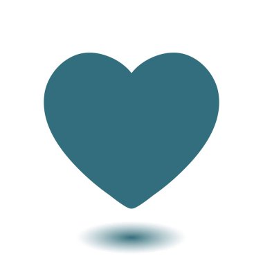 Sevgililer günü, düz kalp simgesi, vektör çizim 