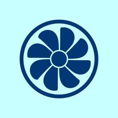 Egzoz vantilatörü simgesi. Havalandırma sembolü.