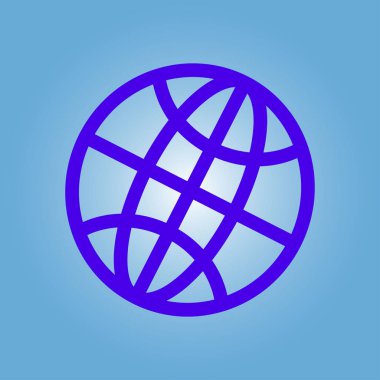 Küre simgesi. Düz tasarım.