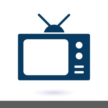 TV simgesi. Düz tasarım stili. Vektör Eps 10. 