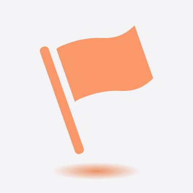 Bayrak simgesi. Yer belirleyici sembol. Düz tasarım biçimi.