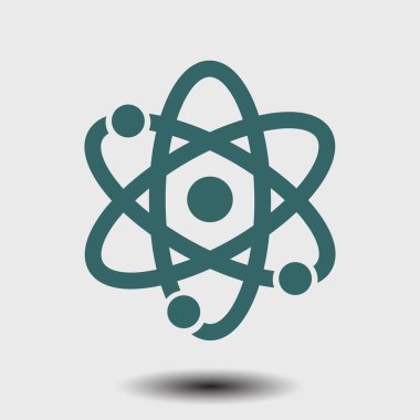 Atom işareti simbol. Atom parçası simgesi.