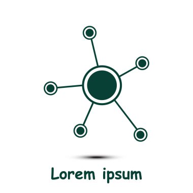 Sosyal ağ tek simge. Küresel teknoloji veya sosyal ağ.