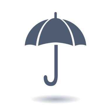 Şemsiye simgesi. Yağmur koruma sembolü. Düz tasarım biçimi. 