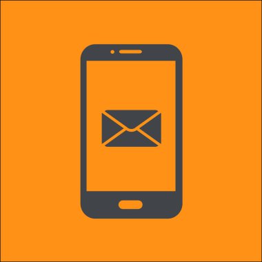 Akıllı telefon e- postası veya SMS simgesi. Mobil posta imzası simgesi.