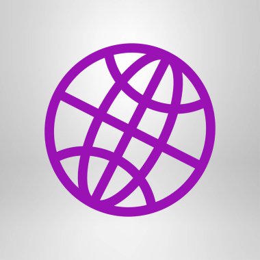 Küre simgesi. Düz tasarım.