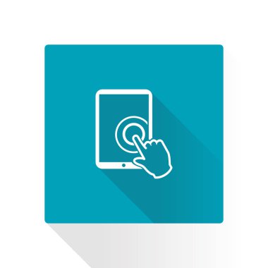 Değmek perde tablet Pc işareti simgesi. El işaretçi simgesi. 
