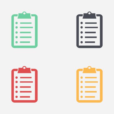 Listesi vektör simgesini denetleyin. Düz tasarım.