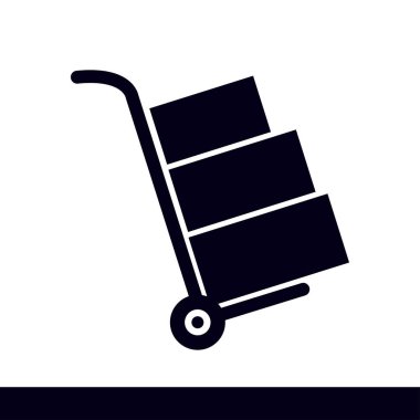 Kutuları simge kamyonla. El kamyon işareti erkek.