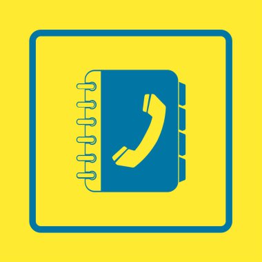 Telefon Rehberi düz simgesi. Düz tasarım stili.
