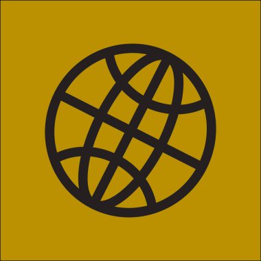 Küre simgesi. Düz tasarım.