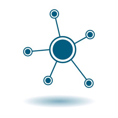 Sosyal ağ tek simge. Küresel teknoloji veya sosyal ağ.